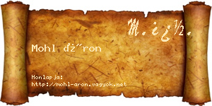 Mohl Áron névjegykártya